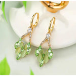 Fan Shape Crystal Drop Earrings