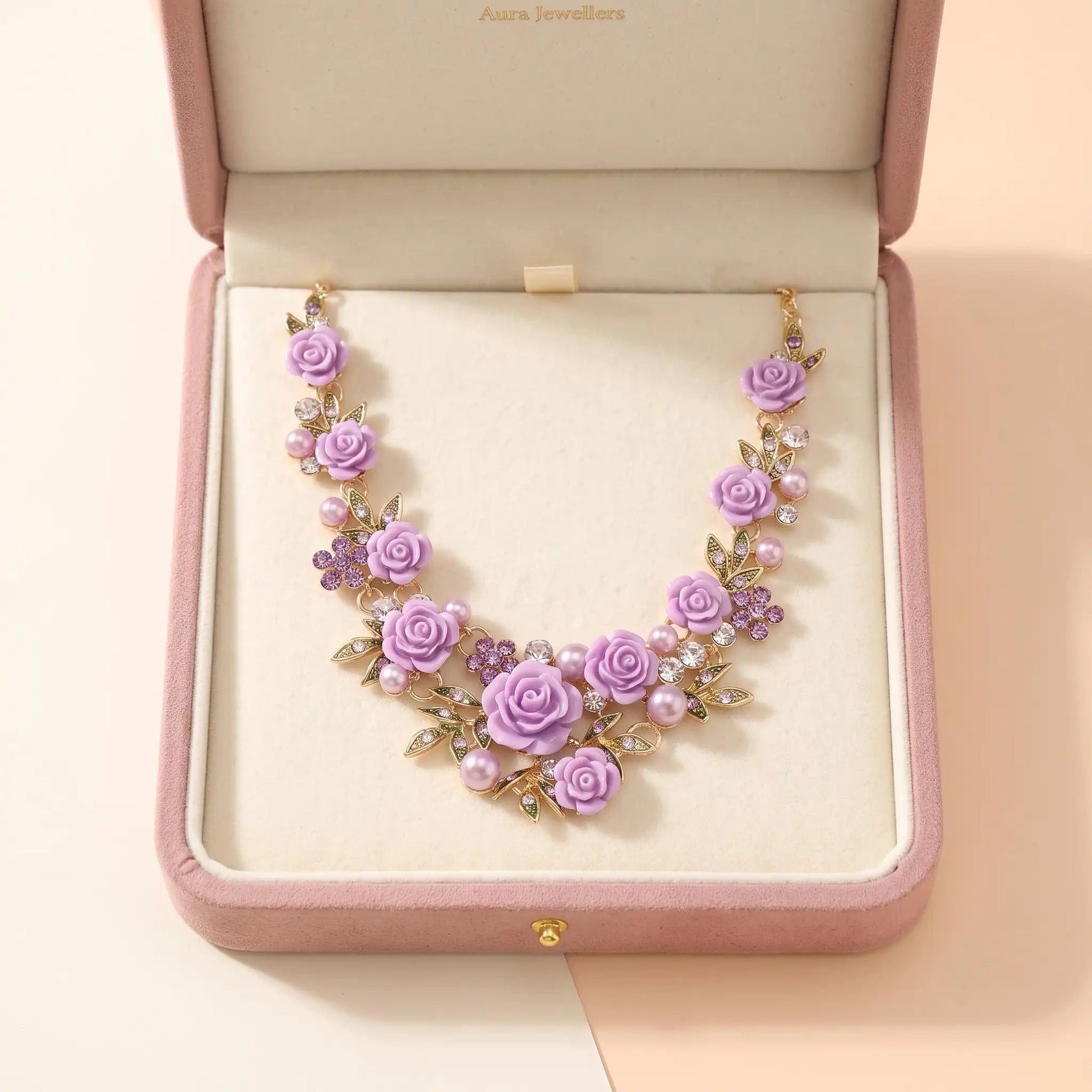 Faux Pearl Camellia Jewelry Set