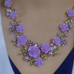 Faux Pearl Camellia Jewelry Set