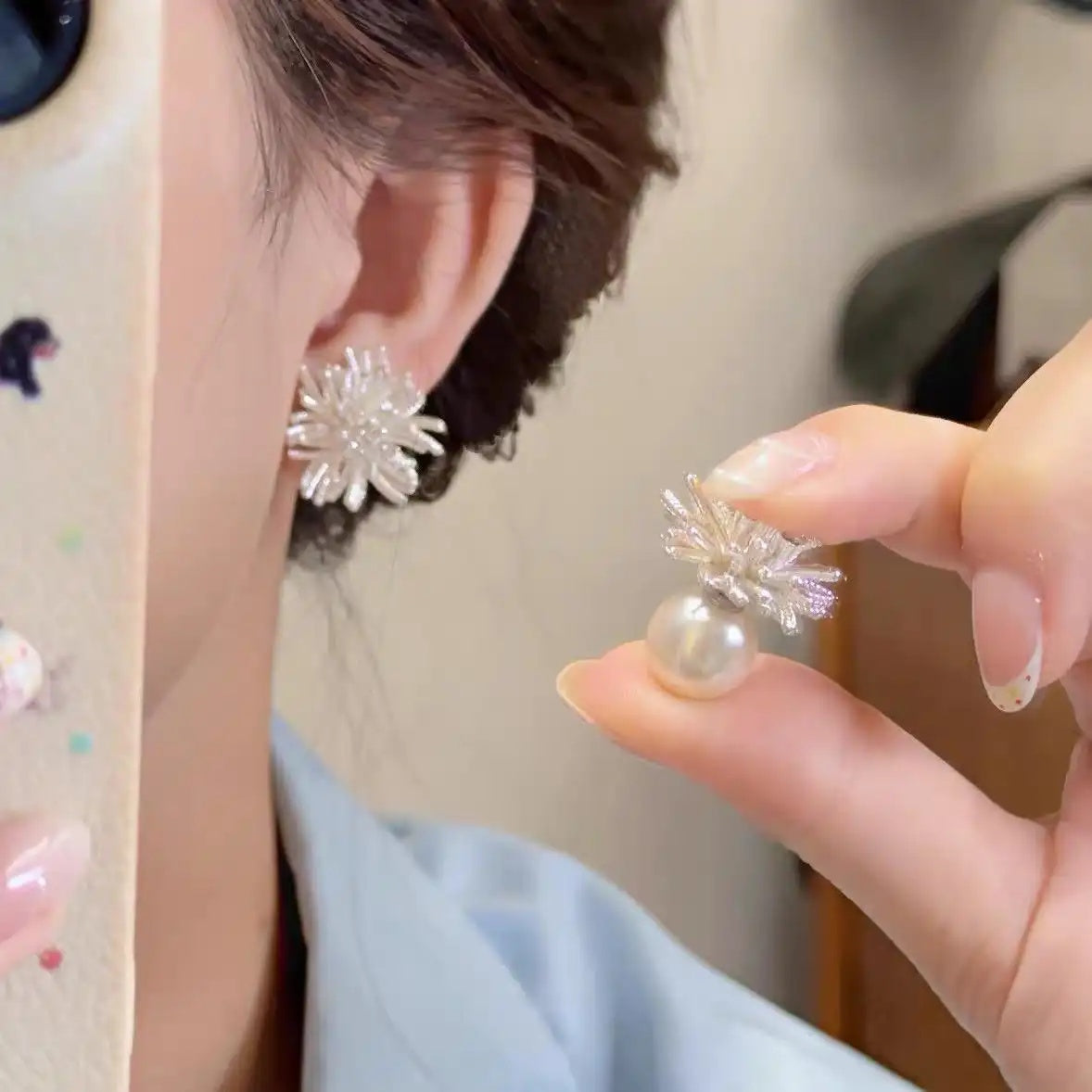 Firework Pearl Stud Earrings