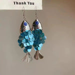 Fish Scale Disc Small Fish Earrings