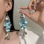 Fish Scale Disc Small Fish Earrings
