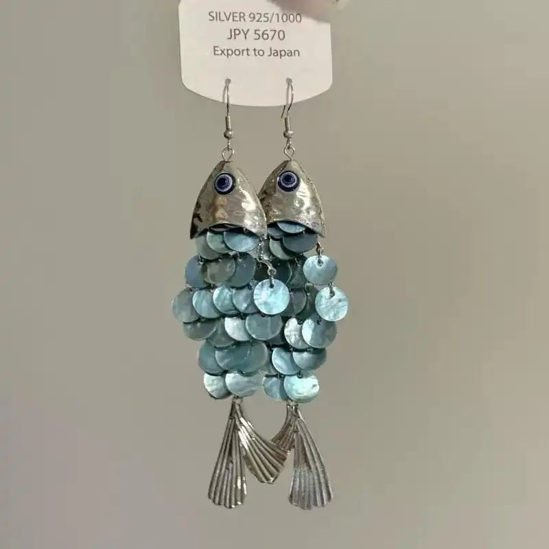 Fish Scale Disc Small Fish Earrings