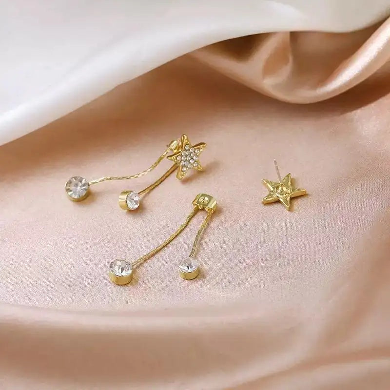 Five-Point Star Tassel Drop Earrings