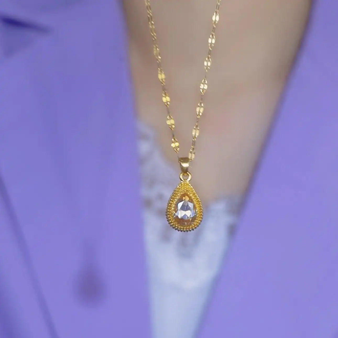 Flame- Crystal Pendant Necklace