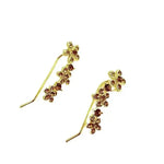 Floral Ear Crawler Multi-Flower Earrings