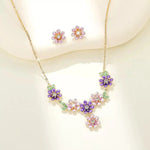 Floral Prosperity and Enamel Glaze Jewelry Set
