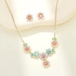 Floral Prosperity and Enamel Glaze Jewelry Set
