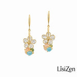 Flower Colorful Ball Drop Earrings