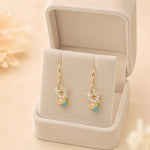 Flower Colorful Ball Drop Earrings