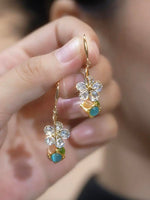 Flower Colorful Ball Drop Earrings