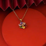 Flower Five-Color Gemstone Necklace