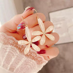 Flower Five-Petal Seaside Long Ear Earrings