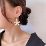 Flower Five-Petal Seaside Long Ear Earrings