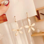 Flower Five-Petal Seaside Long Ear Earrings