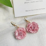 Flower Natural Rose Dried Rose Earrings