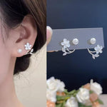 Flower Pearl Stud Earrings