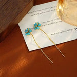 Forest Daily Blue Turquoise Flower Drop Earrings