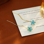 Forest Daily Blue Turquoise Flower Drop Earrings