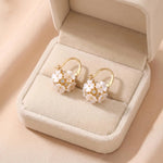 Forest Flower Crystal Ball Korean Earrings