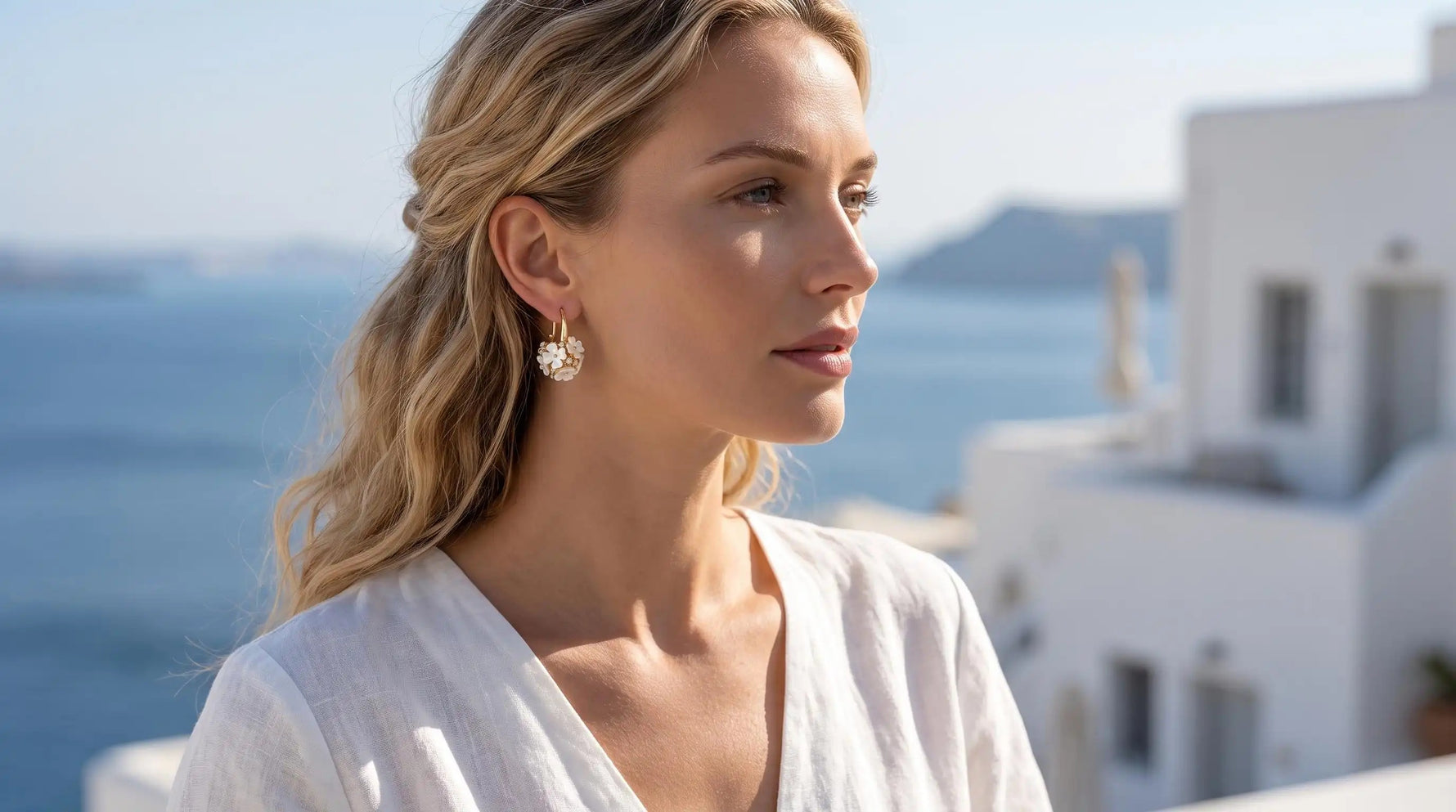 Forest Flower Crystal Ball Korean Earrings
