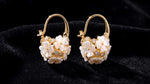 Forest Flower Crystal Ball Korean Earrings