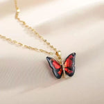 Forest Iridescent Butterfly Gorgeous Collar Necklace