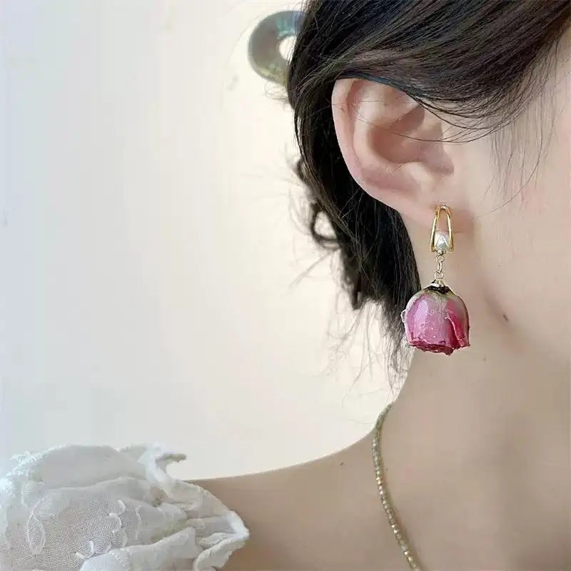 Forest Rose Princess Dress Everlasting Drop Earrings