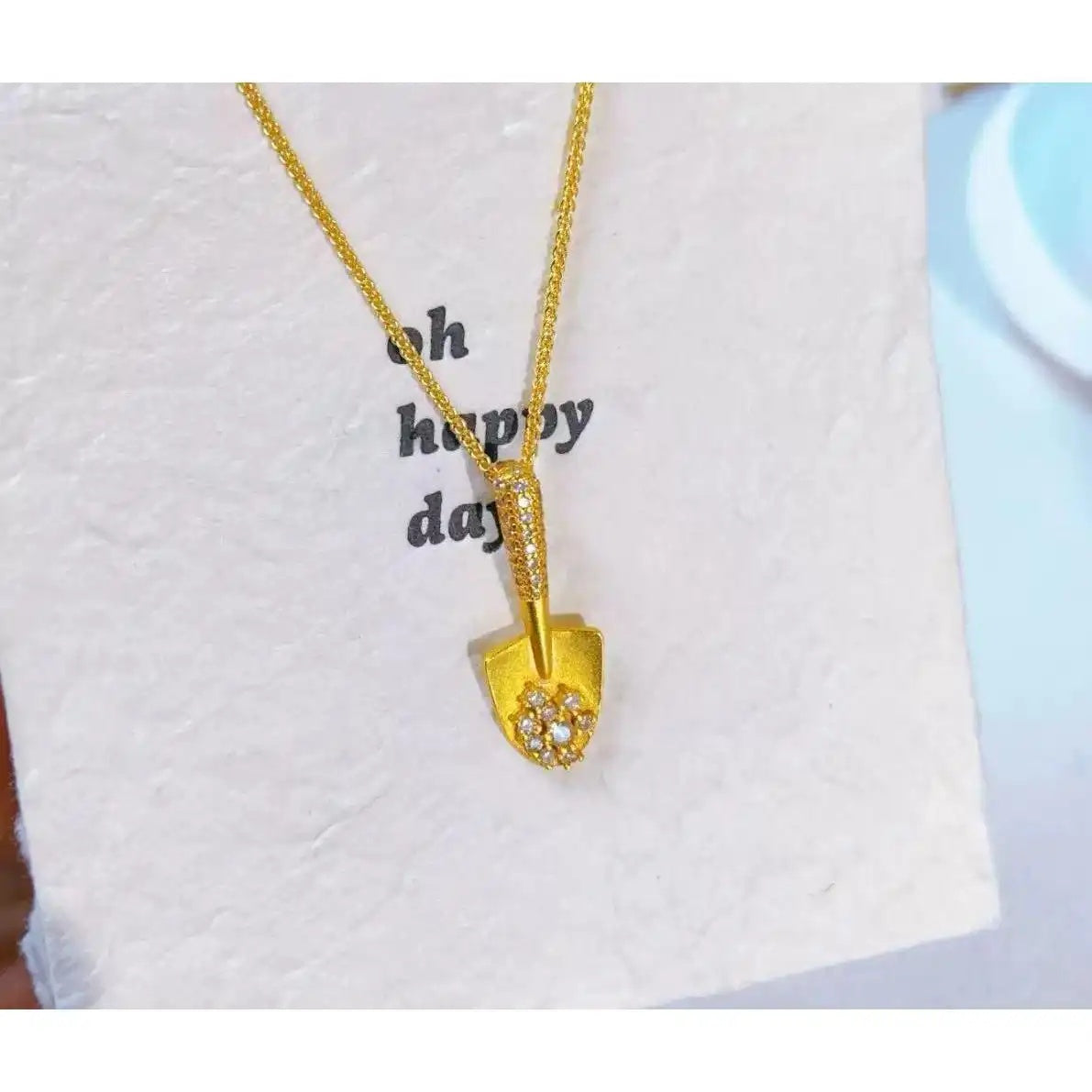 Fortune Accumulator Chinese Gold Shovel Necklace