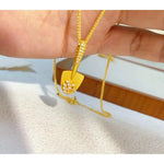 Fortune Accumulator Chinese Gold Shovel Necklace
