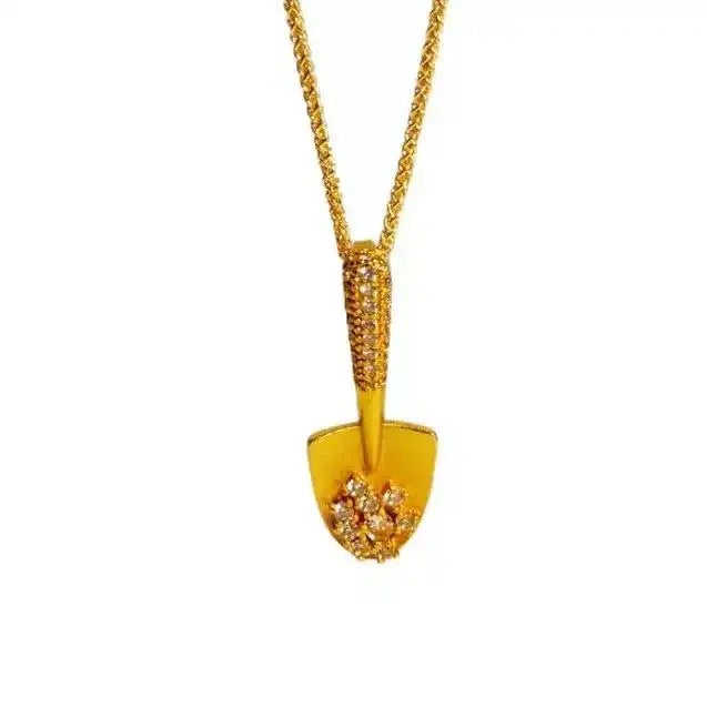 Fortune Accumulator Chinese Gold Shovel Necklace