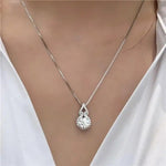 Four-Prong Crystal Setting Pendant Necklace