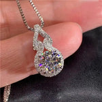 Four-Prong Crystal Setting Pendant Necklace