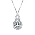 Four-Prong Crystal Setting Pendant Necklace