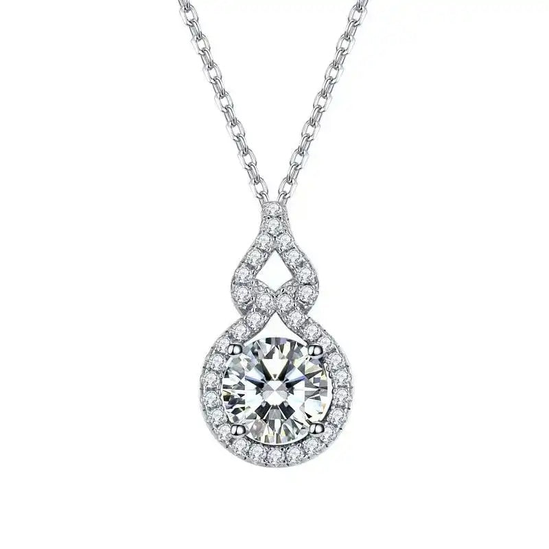 Four-Prong Crystal Setting Pendant Necklace