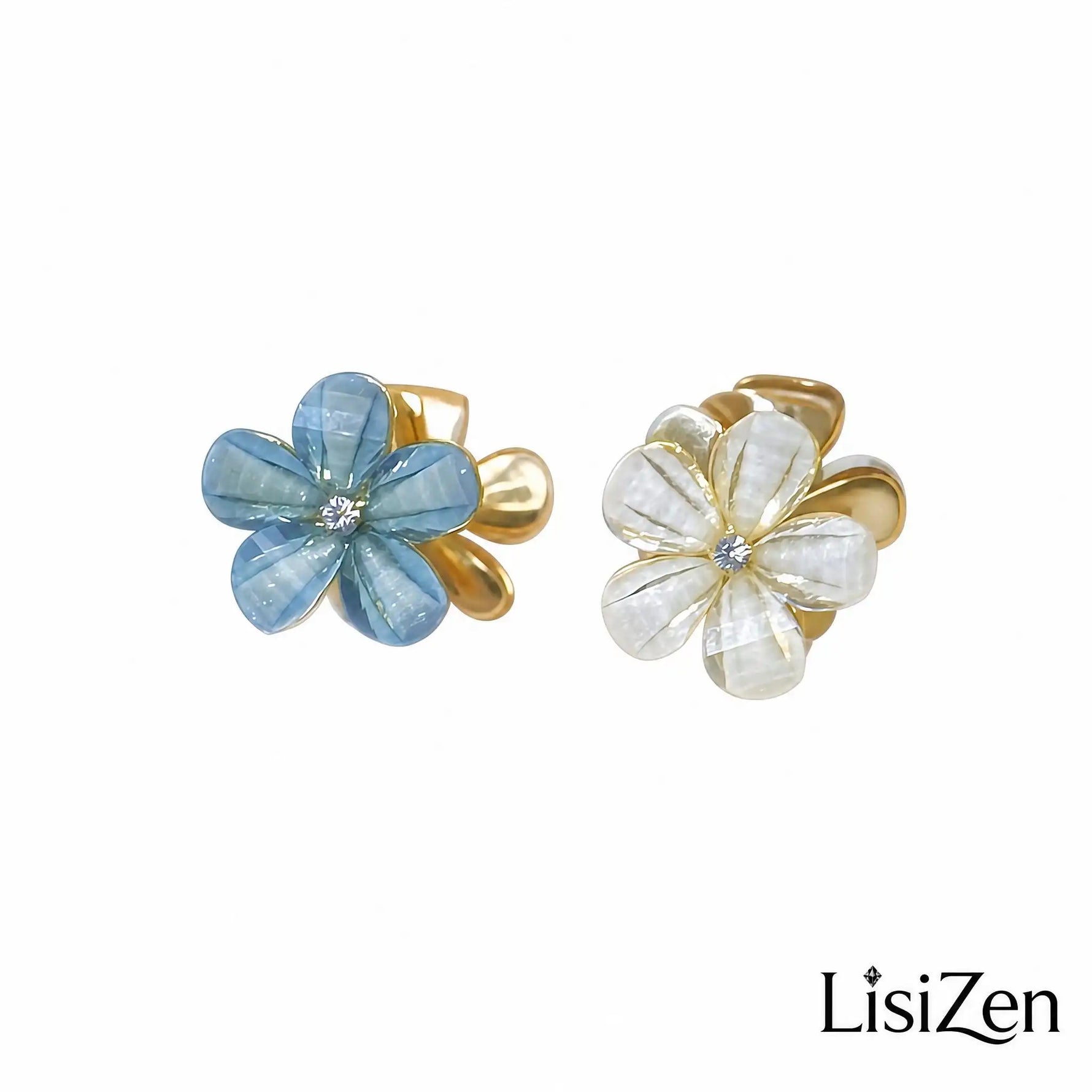 French Alloy Camellia Stud Earrings