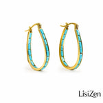 French Circle Turquoise Ins Hoop Earrings