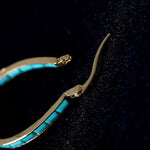 French Circle Turquoise Ins Hoop Earrings