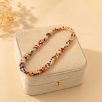 French Colorful Crystal Beaded Necklace