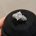 French Crystal Oval Ring