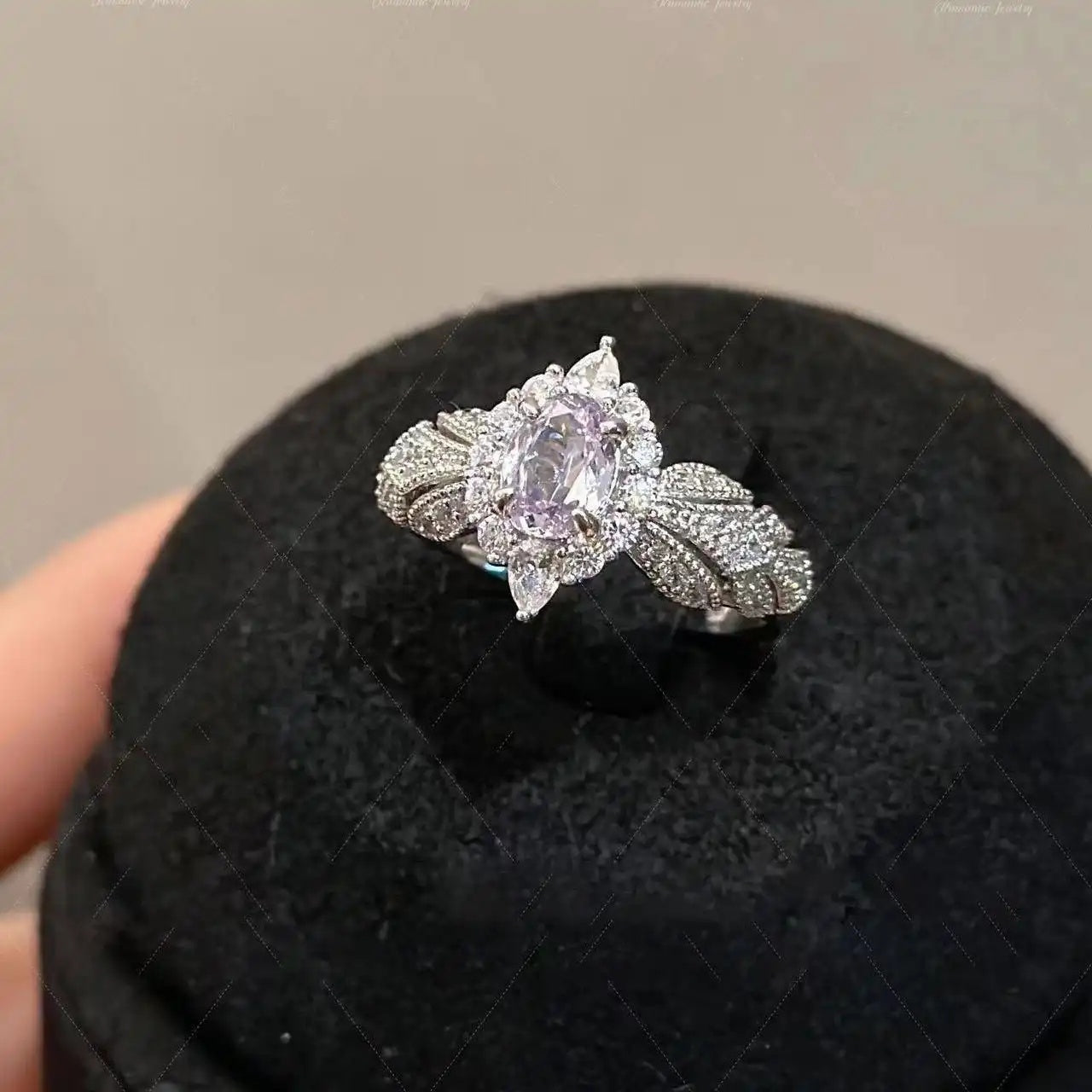 French Crystal Oval Ring