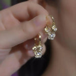 French Crystal Rose Tassel Ear Cuffs
