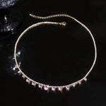 French Crystal Round Pendant Necklace