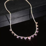 French Crystal Round Pendant Necklace