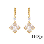 French Crystal Small Flower Mid-To Earrings