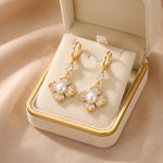 French Crystal Small Flower Mid-To Earrings
