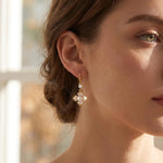 French Crystal Small Flower Mid-To Earrings