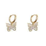 French Diamond-Encrusted Butterfly Clip-On Earrings