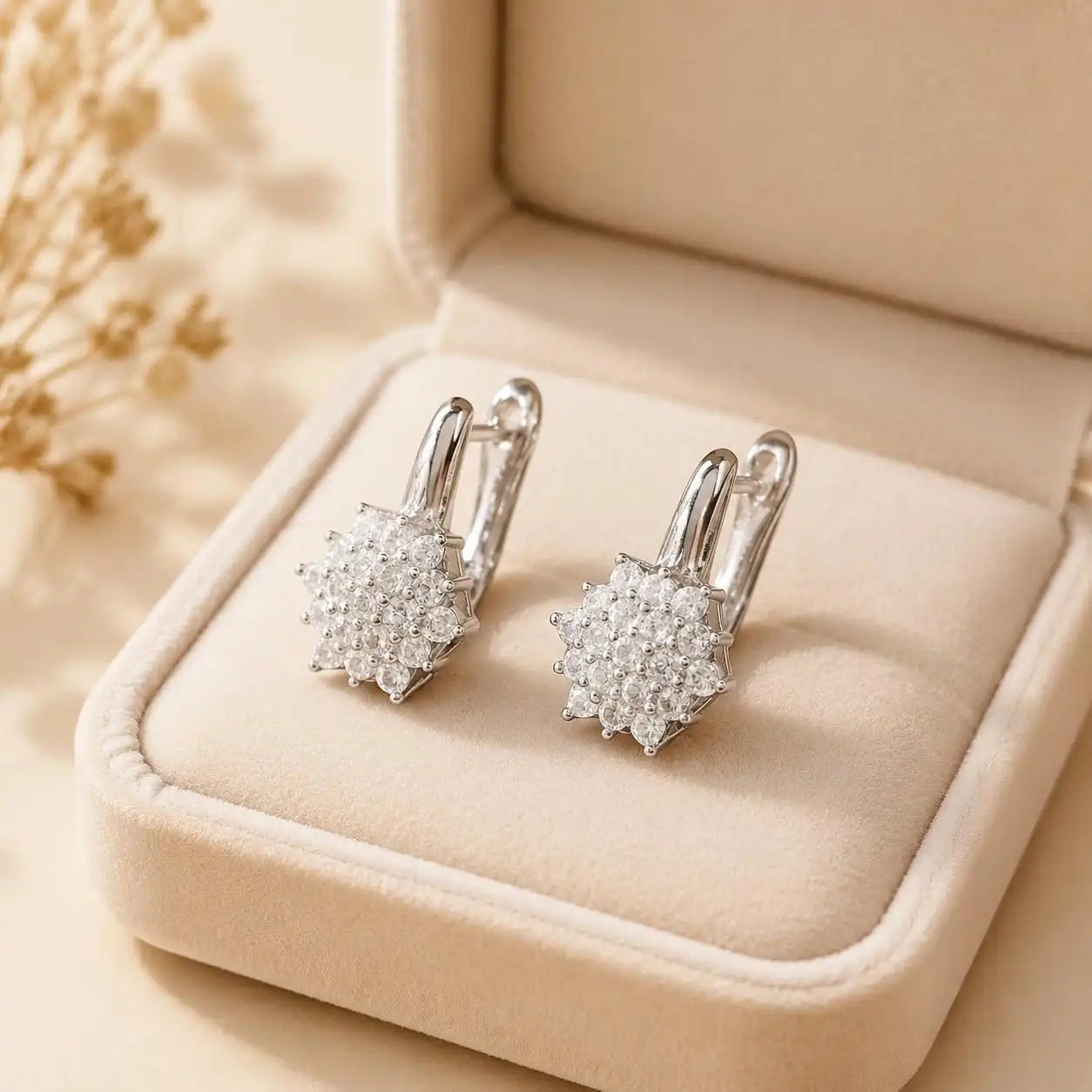 French Flower Stud Earrings