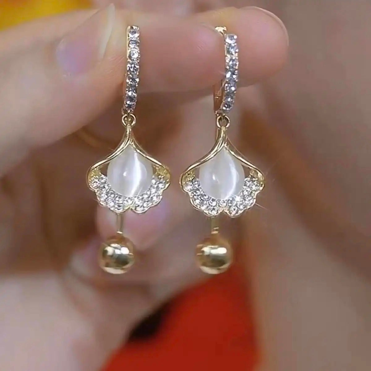 French Ginkgo Leaf Earrings